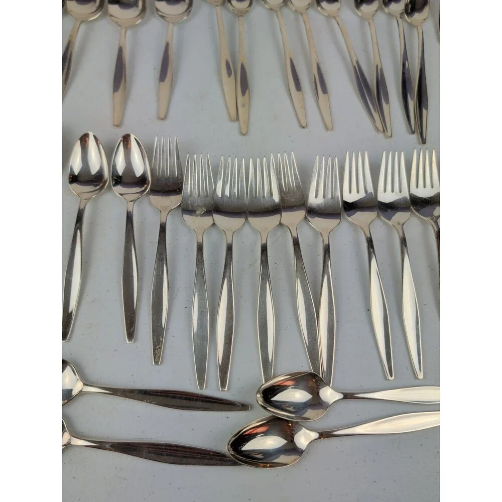 81-Piece Silver Plate Flatware Set Denmark Design Reed and Barton Vtg MCM